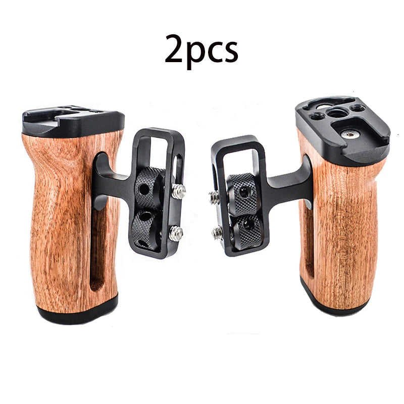 Wooden Side Handle Grip for Camera Cages with Cold Shoe - image 8